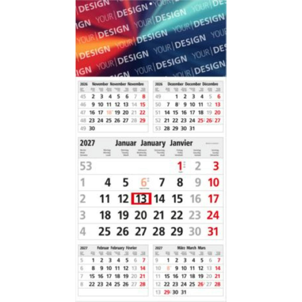 5-Monatskalender Einblatt Commerce 5 Post A EXPRESS postoptimiert Werbeartikel