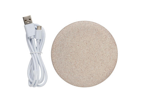 5W Weizenstroh Wireless Charger Werbeartikel