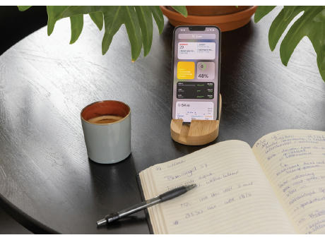 Bambus Telefon- und Tablethalter Werbeartikel