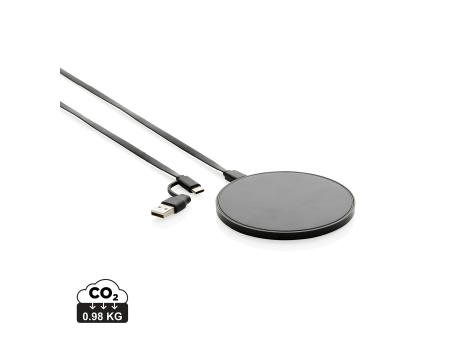 Product image 10W Wireless Charger aus RCS Standard recyceltem Kunststoff Werbeartikel