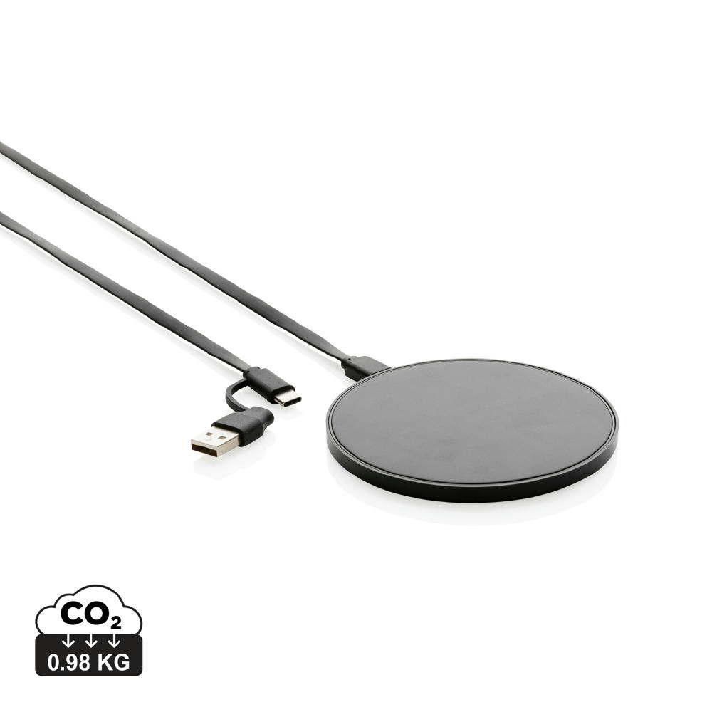Product image 10W Wireless Charger aus RCS Standard recyceltem Kunststoff Werbeartikel