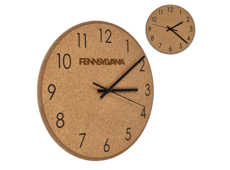 Wanduhr aus Kork Werbeartikel