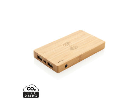 Product image Bambus 4.000 mAh Wireless 5W Powerbank bedrucken