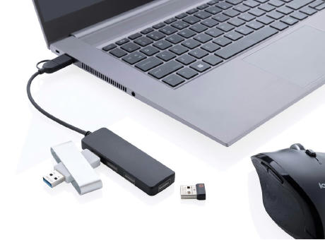 RCS recycelter USB-Hub mit Dual-Input Werbeartikel