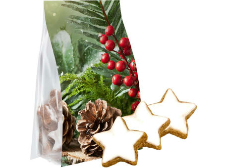 Product image Zimtsterne, 100g, Express Blockbodenbeutel mit Werbereiter bedrucken