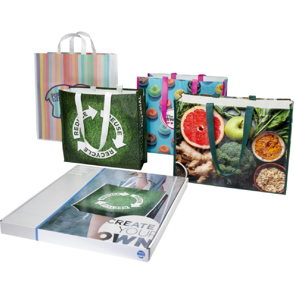 Product image Musterbox mit laminierten Tragetaschen Werbeartikel