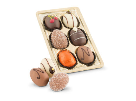 Geschenkartikel / Präsentartikel: Schokoladen-Pralineneier, 6 Stück, 125 g Werbeartikel