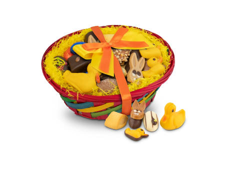 Product image Geschenkartikel / Präsentartikel: Großer Osterkorb mit Confiseriespezialitäten, 600 g Werbeartikel