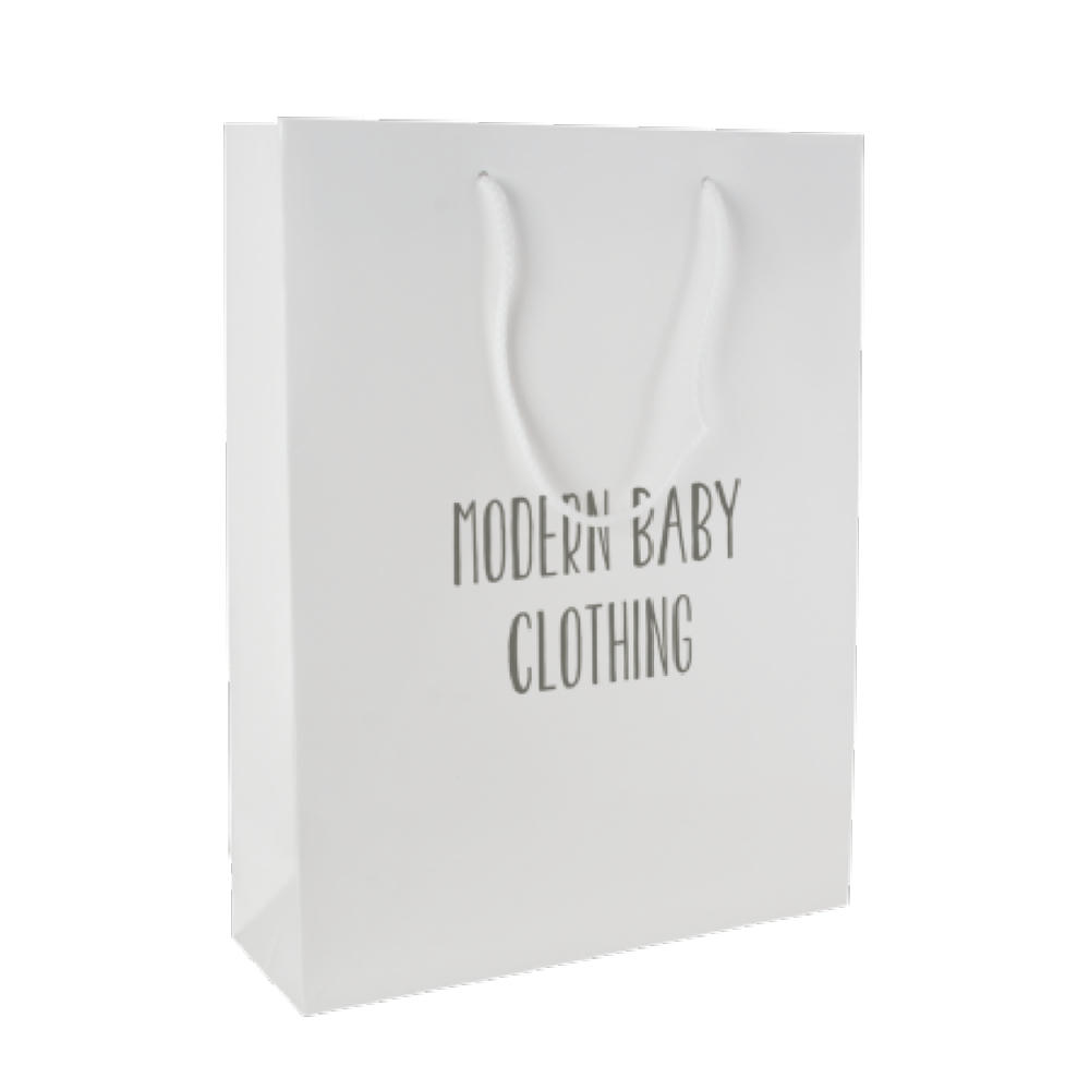 Product image Glanz-laminierte Papiertasche weiß 240x120x360 mm Werbeartikel