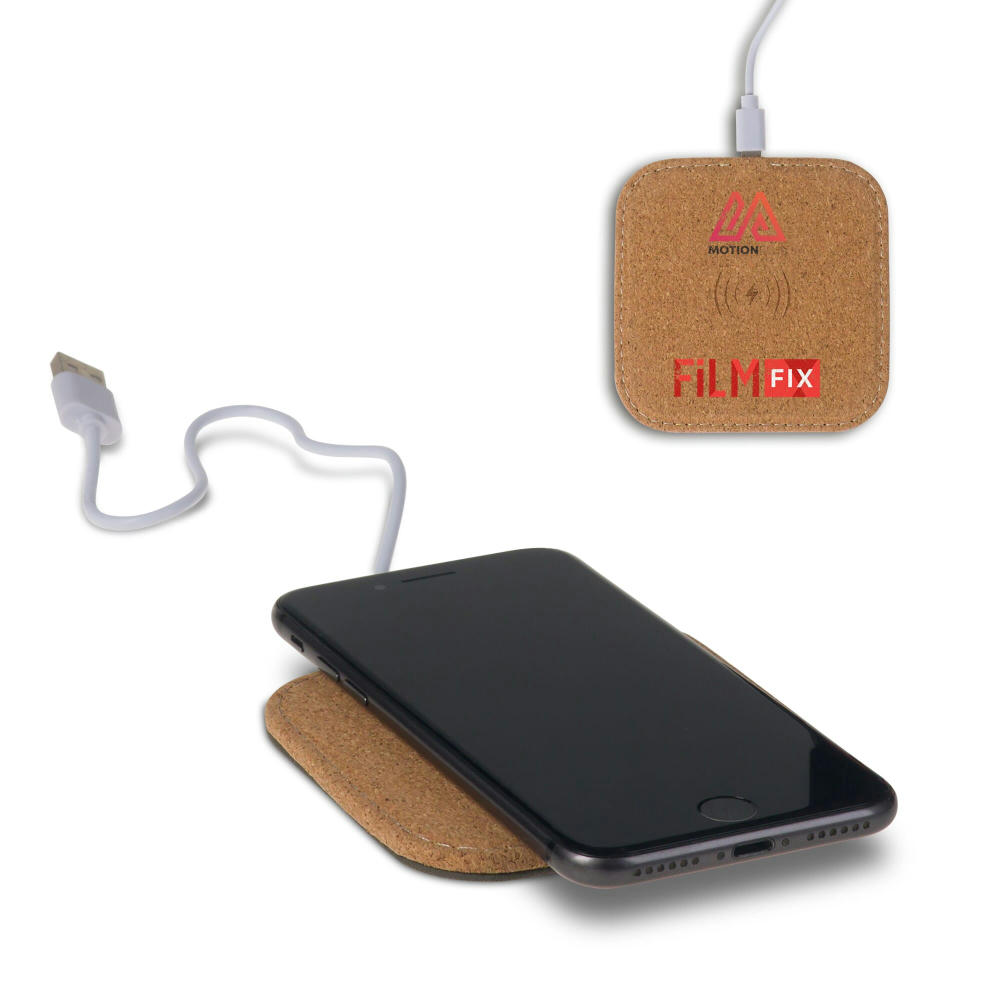 Product image Square cork Wireless charger 5W Werbeartikel