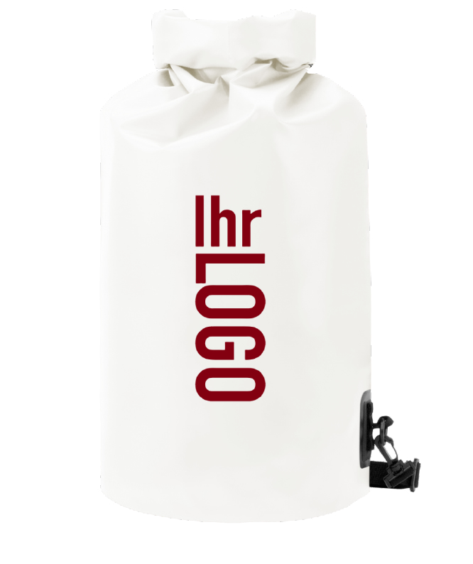 Halfar Drybag SPLASH in Weiß als Werbeartikel – minimalistische wasserdichte Tasche zur individuellen Logo-Veredelung für Events und Promotion