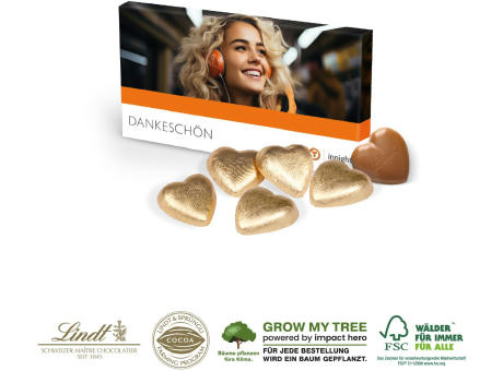 PRÄSENTBOX MIT LINDT SCHOKOHERZEN Werbeartikel