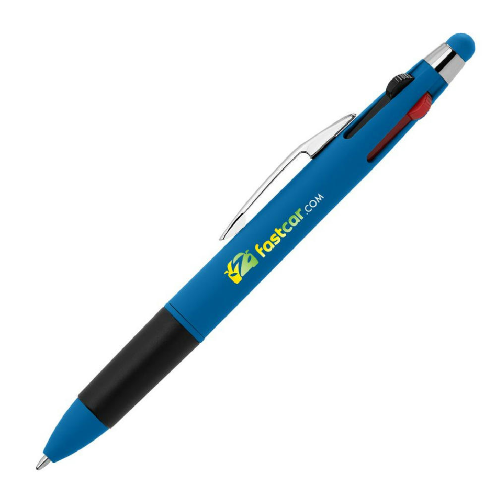 Quattro Softy Multi-Tinten Kugelschreiber - m/Stylus Werbeartikel