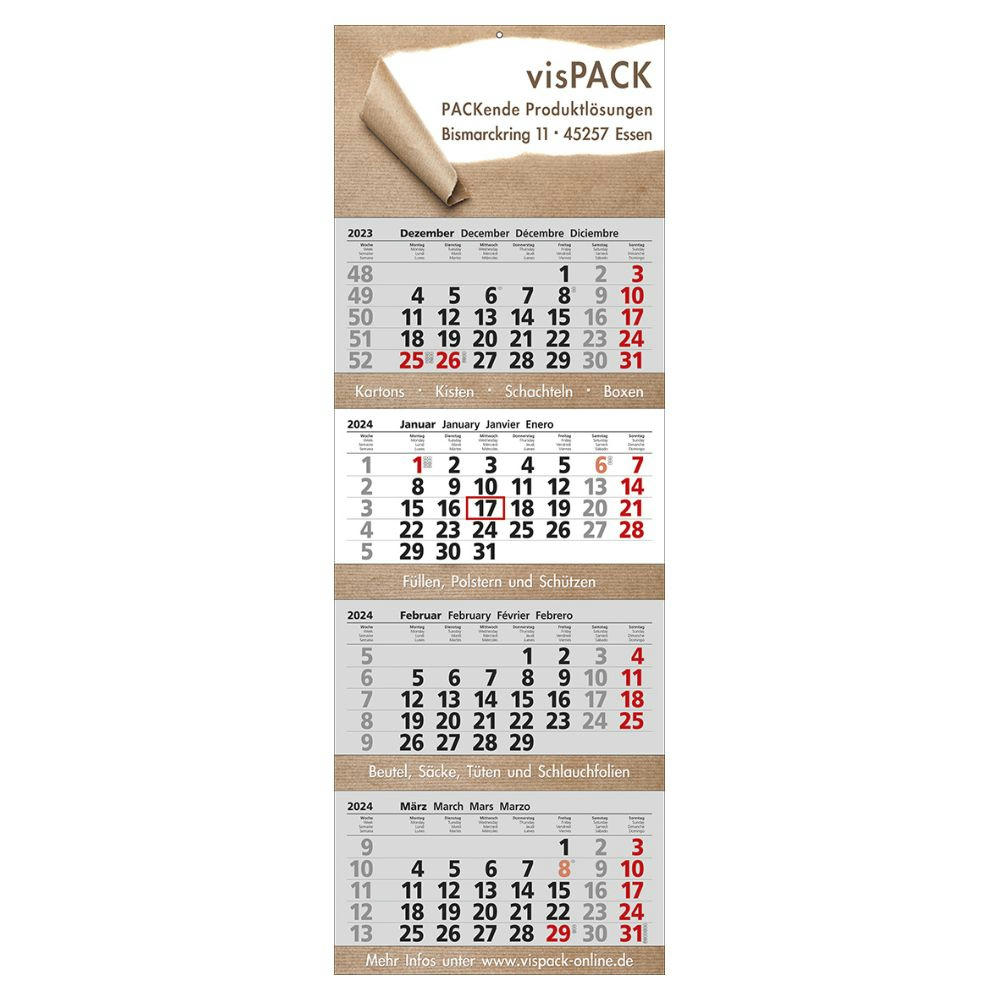 Product image Papierwandkalender 'XXL 4' 'Post B4' Werbeartikel