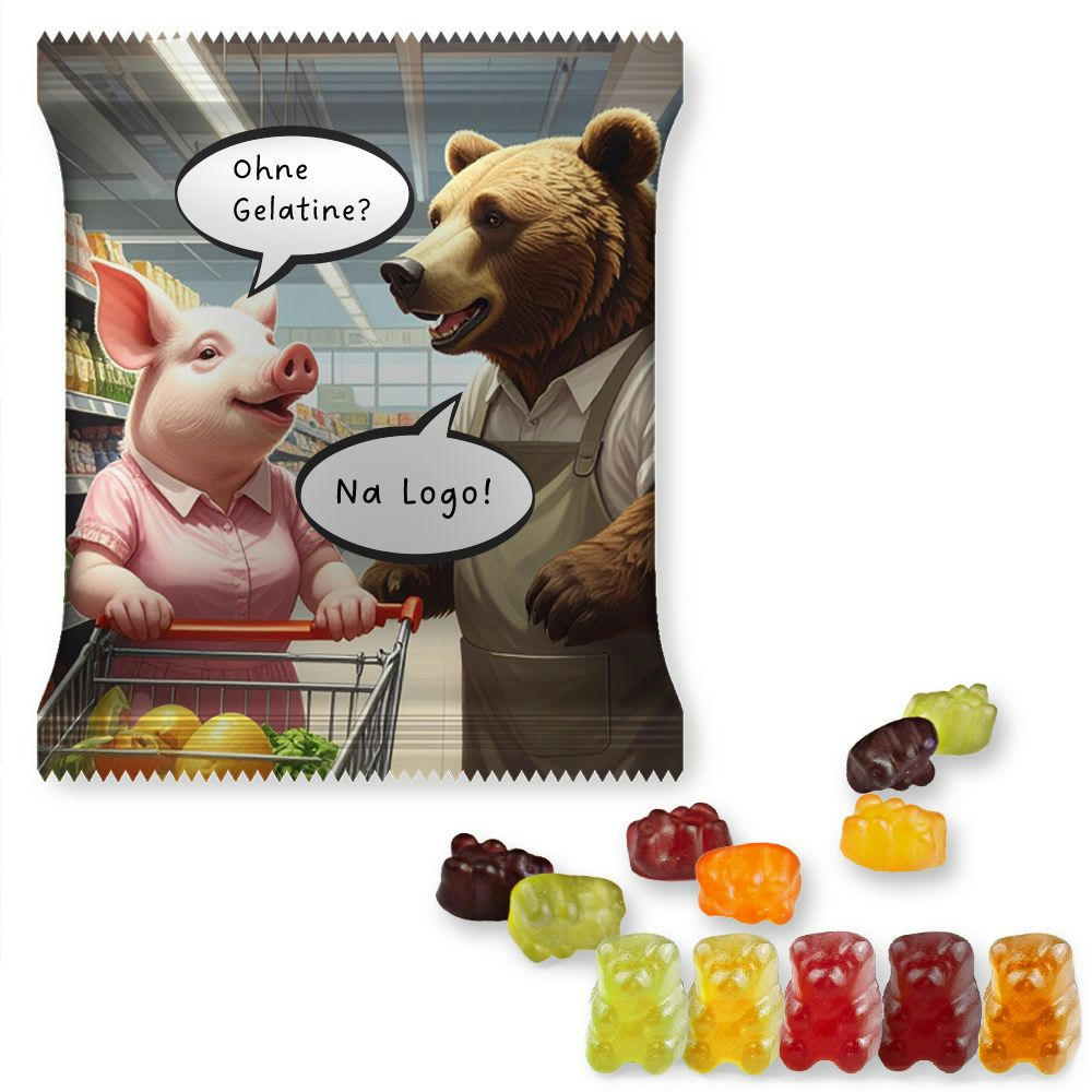 Product image Gummibärchen ohne Gelatine, ca. 50g, Maxi-Tüte Werbeartikel