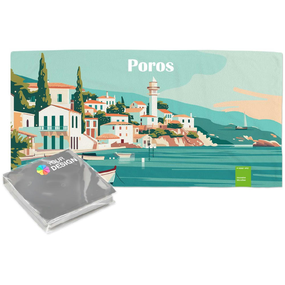 rPET ActiveTowel® Sports 80x40 cm im Polybeutel mit Klappkarte, All-Inklusive-Paket Werbeartikel