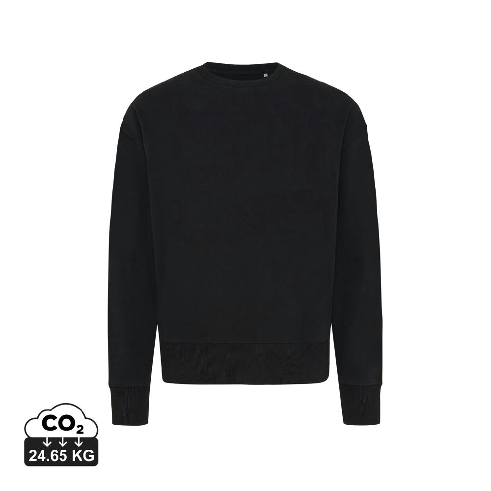 IQONIQ Kruger Relax-Rundhals-Sweater aus recycelt. Baumwolle Werbeartikel