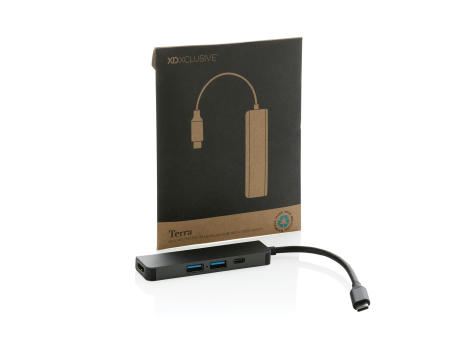 Terra Hub aus RCS recyceltem Aluminium mit HDMI-Input Werbeartikel