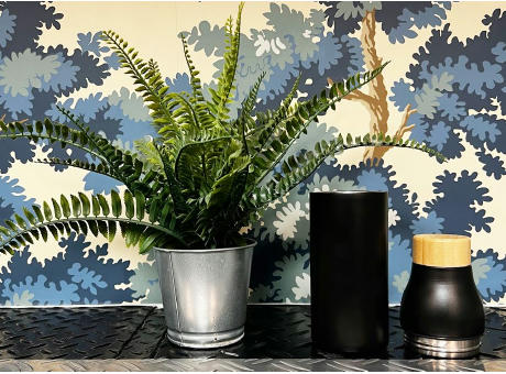 Doppelwandige und teilbare Flasche 'Shima', Bambusdeckel, 600ml Werbeartikel