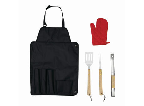 Grill-Schürze mit Grillbesteck GREAT BBQ Werbeartikel