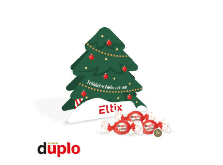 Product image Präsent Tannenbaum mit duplo Knusperlen Werbeartikel