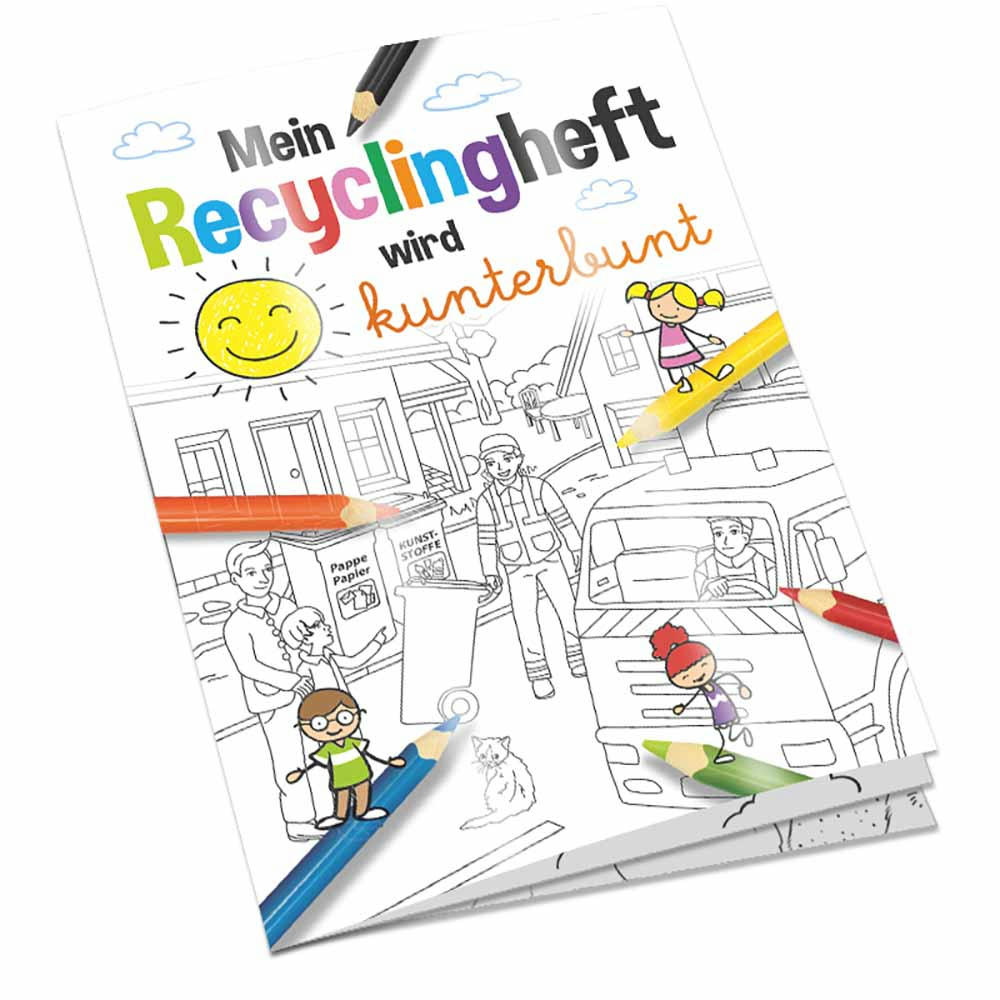 Malbuch / Mal-Set A6 - Recycling - Malbuch neutral Werbeartikel