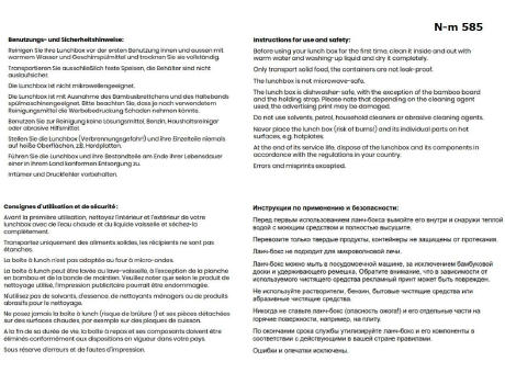 Lunchbox 1000 ml aus Edelstahl mit Bambus-Deckel Werbeartikel