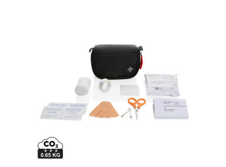 Kleines Erste-Hilfe-Set in RCS recycelter Nubuk-PU Tasche Werbeartikel