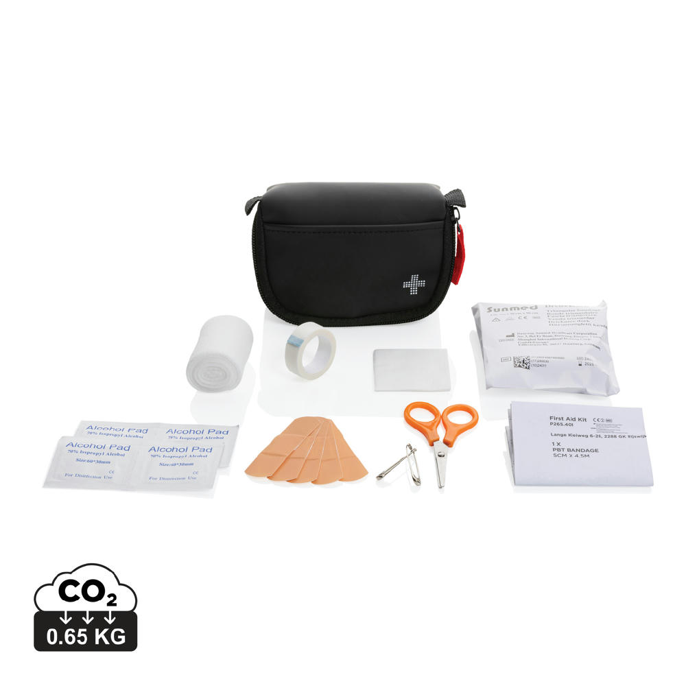 Product image Kleines Erste-Hilfe-Set in RCS recycelter Nubuk-PU Tasche Werbeartikel
