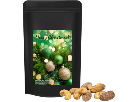 Product image Zimt-Mandel Vanille-Cashew Mix, ca. 80g, Standbeutel Midi schwarz bedrucken