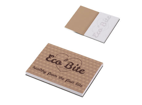 Haftnotizen mit Softcoverumschlag, Papier, 100 x 72mm Werbeartikel