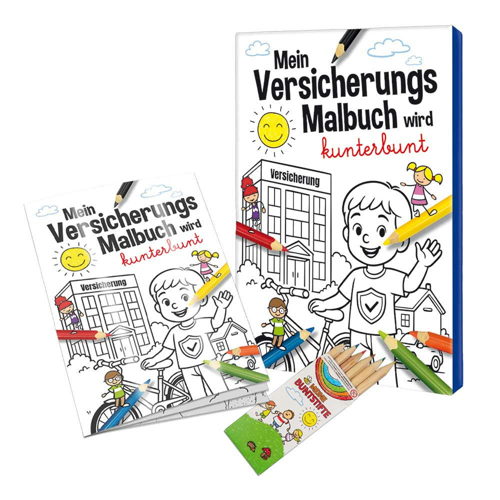 Product image Malbuch / Mal-Set A6 - Versicherung - Malset neutral Werbeartikel