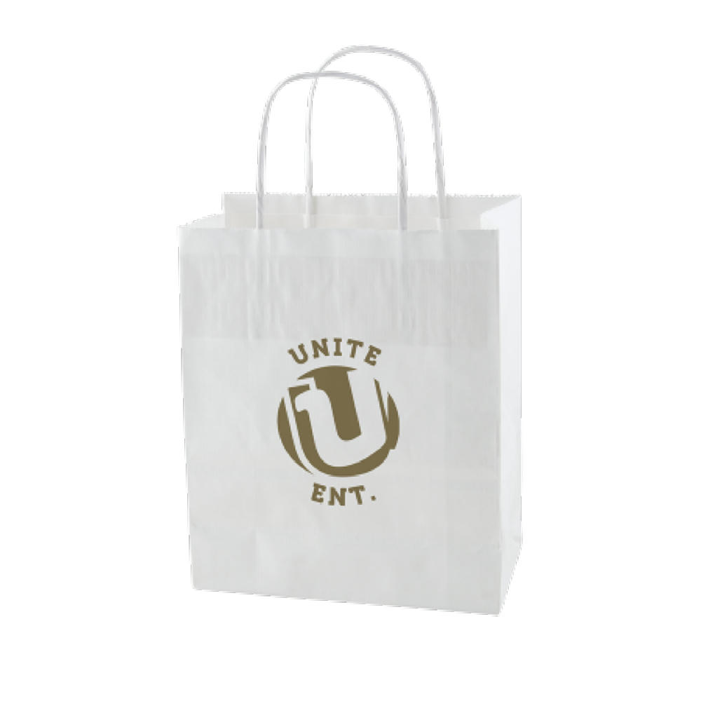 Product image Papiertasche weiß und braun 180x70x220 mm Werbeartikel