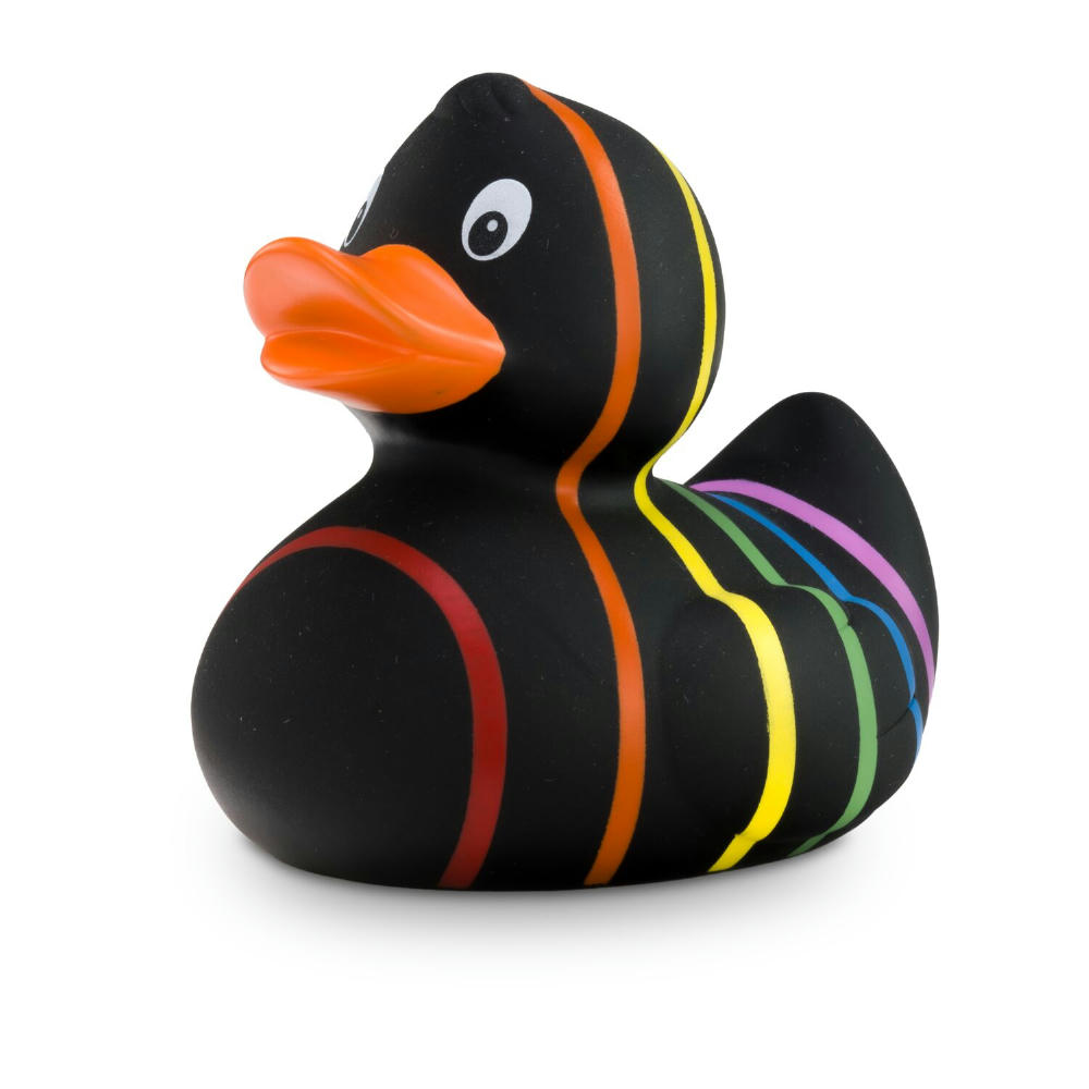 Product image Werbeente Rebecca Regenbogen, ca. 8 cm Werbeartikel