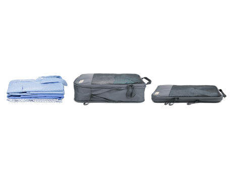 Product image TROIKA Reise-Kompressionstaschen Set BLUE CYCLE PACKING CUBES bedrucken
