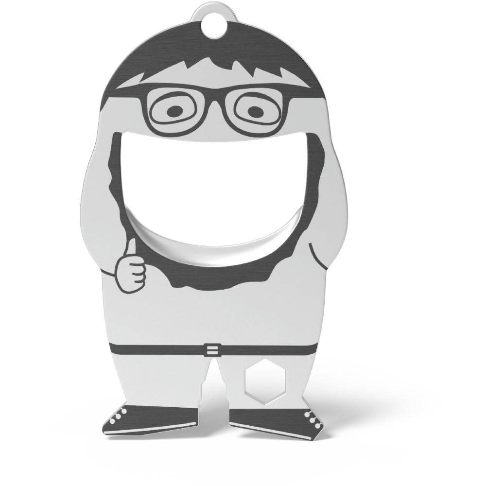 RICHARTZ Flaschenöffner fred hipster: Figur als Hipster mit Brille und Vollbart – Werbeartikel mit Ihrem Logo