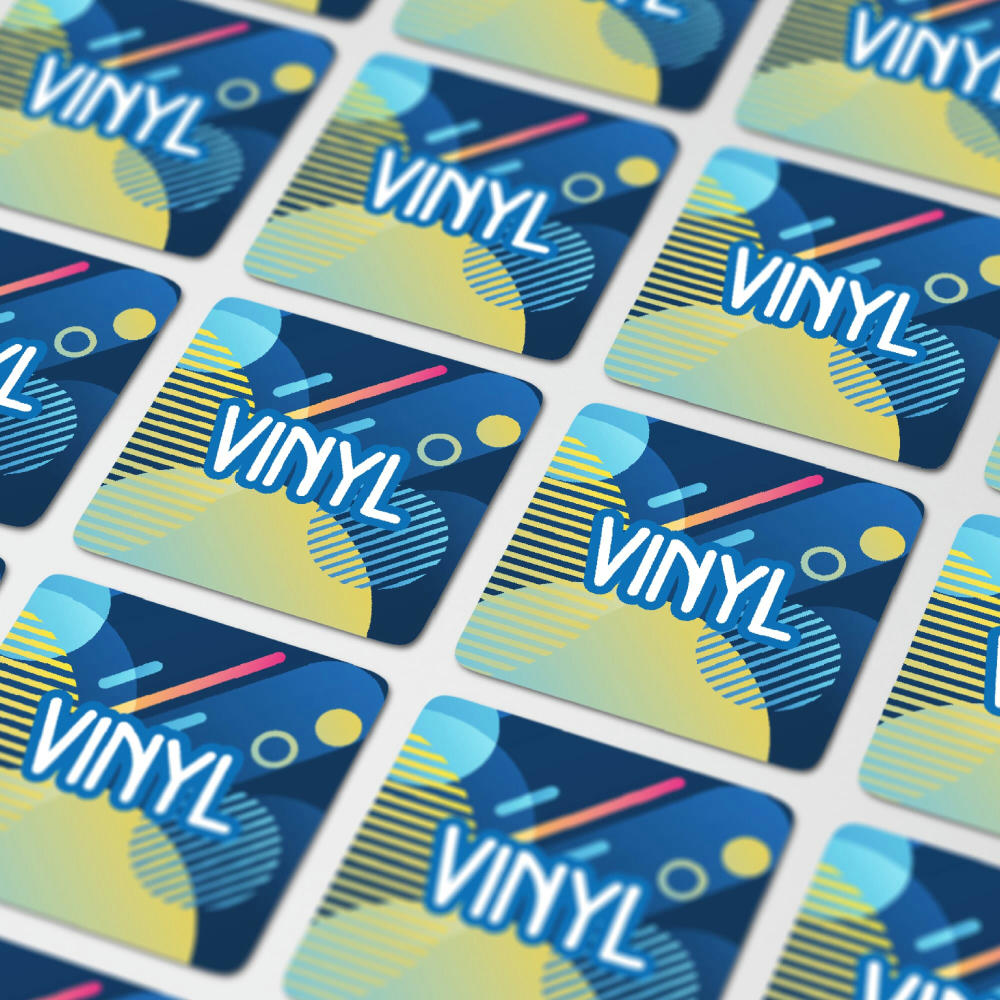 Vinyl Sticker Quadrat 40x40mm Werbeartikel