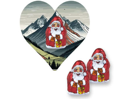 Product image Mini Schoko-Weihnachtsmänner, ca. 7g, Flyer Mini Herzform bedrucken