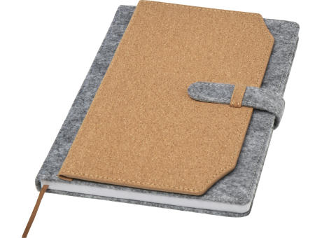 Product image Viviana A5 Notizbuch aus recyceltem Filz und Kork Werbeartikel
