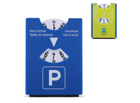 Parkscheibe mit Eiskratzer blau oder grün Werbeartikel