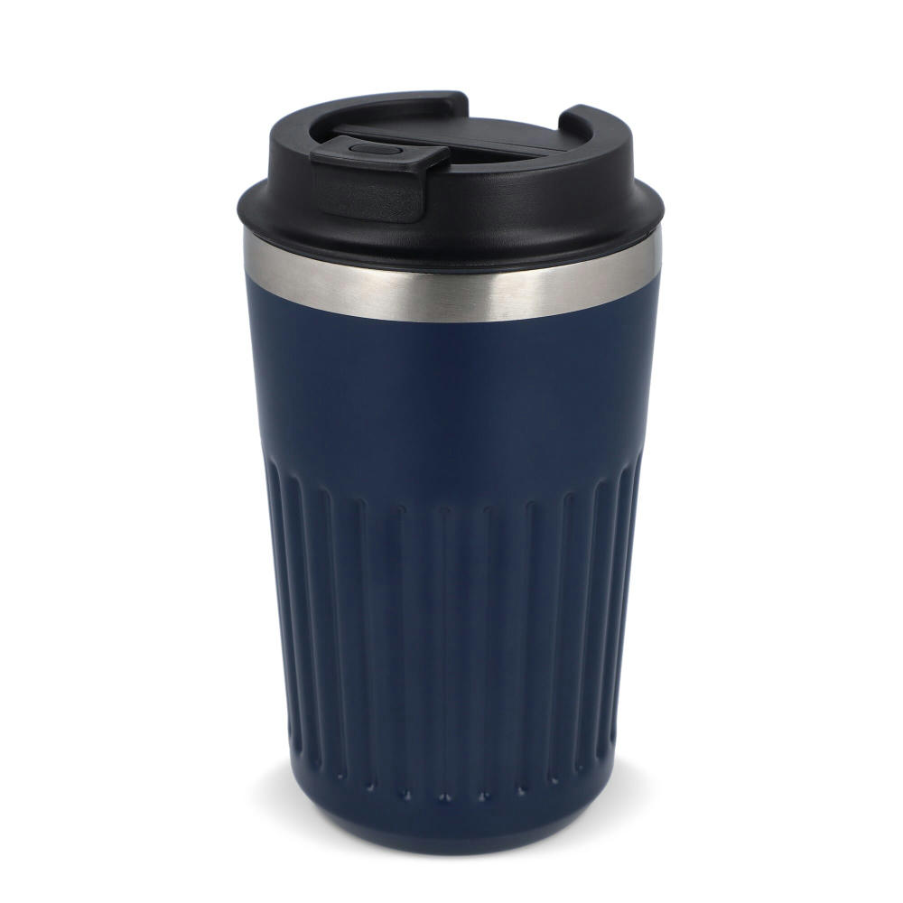 Recycelter Edelstahl-Thermobecher für Kaffee zum Mitnehmen, 400 ml Werbeartikel