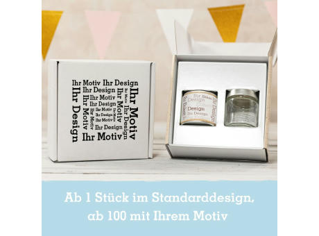 Product image Eismixglas und Eispulver im bedruckten Geschenkkarton Werbeartikel