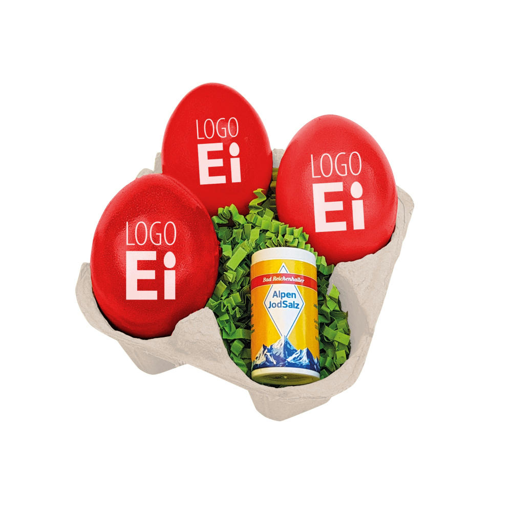 LogoEi 3er mit Salz - Blau Werbeartikel
