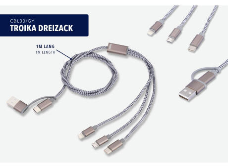 TROIKA Ladekabel TROIKA DREIZACK Werbeartikel