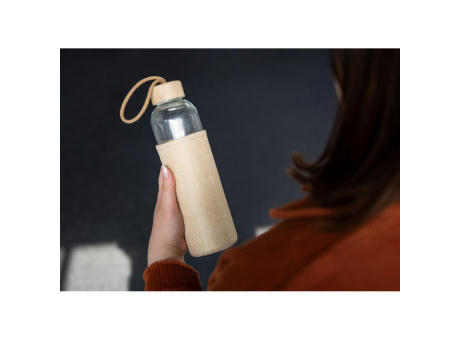 Product image Glasflasche mit Hülle "Natural", 0,7l bedrucken