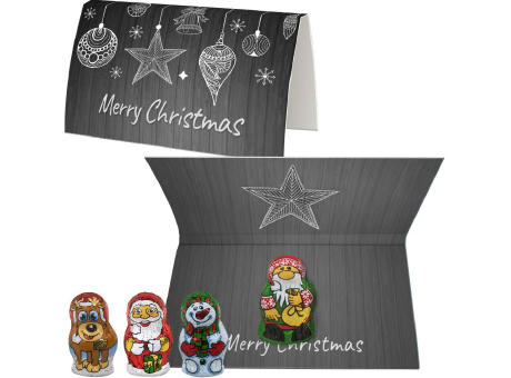 Product image Schoko-Weihnachts Mix, ca. 7g, Werbekarte A6 gefaltet bedrucken