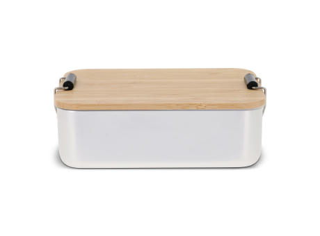 Lunchbox aus Aluminium mit Bambusdeckel Werbeartikel