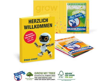 Product image WERBE-KLAPPKARTE MIT Ahoj BRAUSE PULVER Werbeartikel