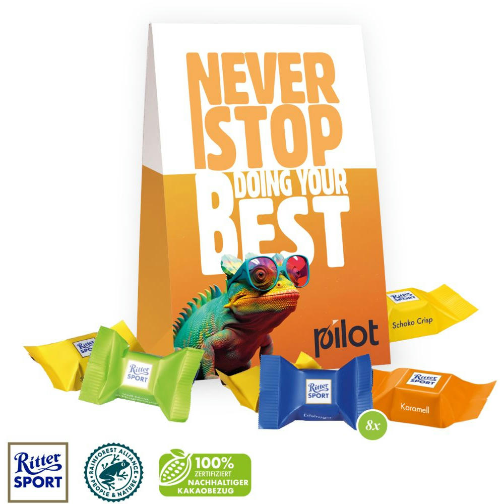 WERBETASCHE MIT SÜßER FÜLLUNG Werbeartikel