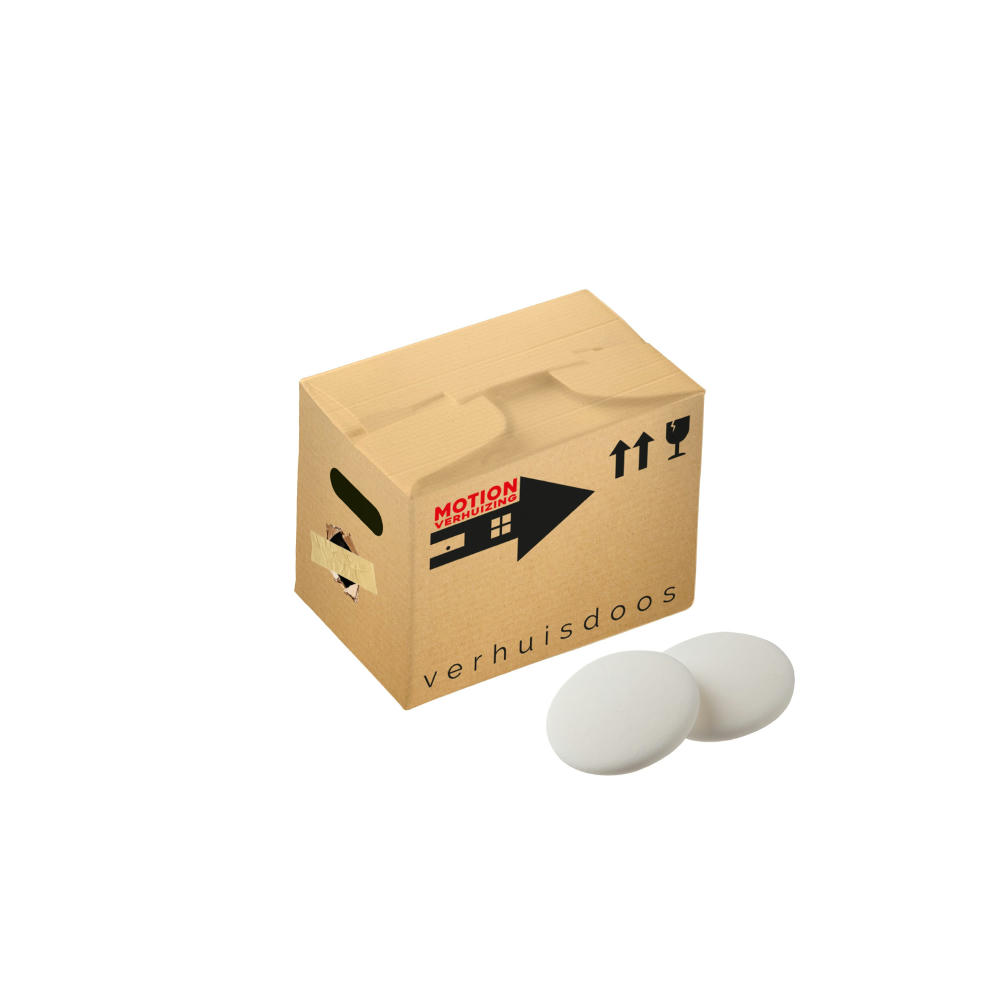 Product image Umzugskarton mit Pfefferminz Werbeartikel